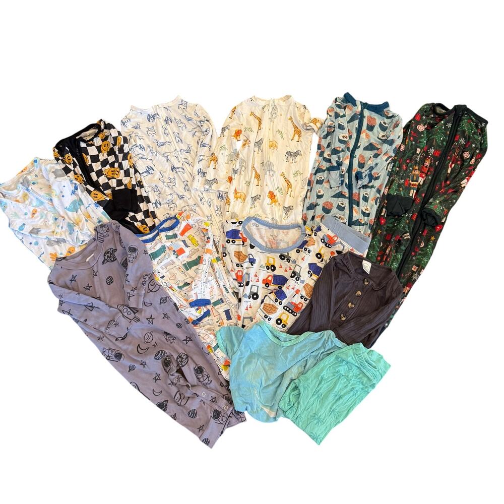 BUNDLE LOT Boys Pajamas SZ 0-3 Months to 7/8T Includes 11 Items Brands Assorted